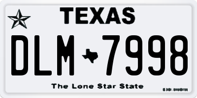 TX license plate DLM7998
