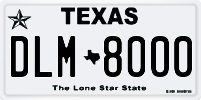 TX license plate DLM8000