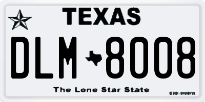 TX license plate DLM8008