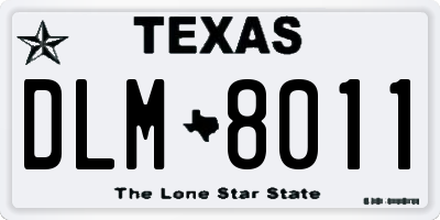 TX license plate DLM8011