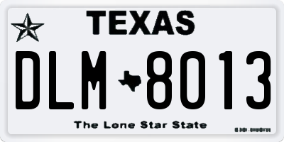 TX license plate DLM8013