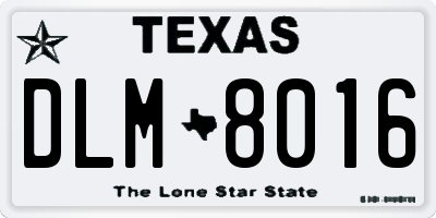 TX license plate DLM8016