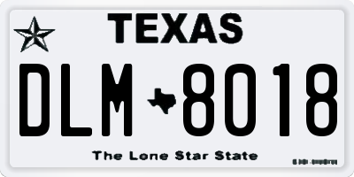 TX license plate DLM8018