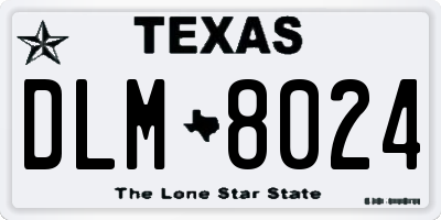 TX license plate DLM8024