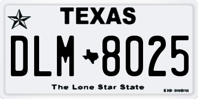 TX license plate DLM8025