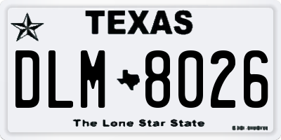 TX license plate DLM8026