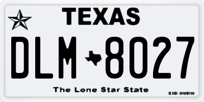 TX license plate DLM8027