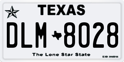 TX license plate DLM8028