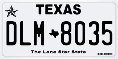 TX license plate DLM8035