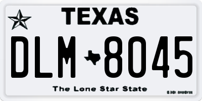 TX license plate DLM8045