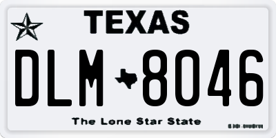 TX license plate DLM8046