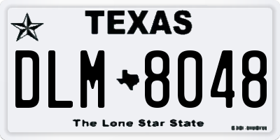 TX license plate DLM8048