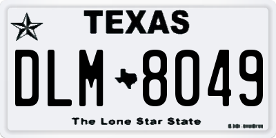 TX license plate DLM8049