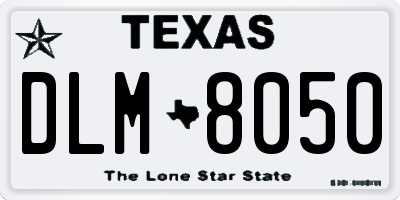 TX license plate DLM8050