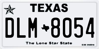 TX license plate DLM8054