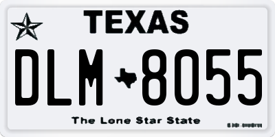 TX license plate DLM8055
