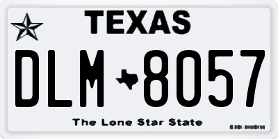 TX license plate DLM8057