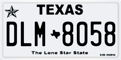 TX license plate DLM8058