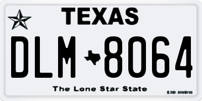 TX license plate DLM8064