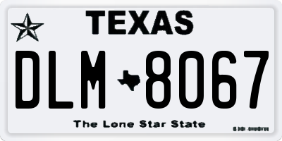 TX license plate DLM8067