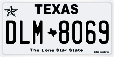 TX license plate DLM8069