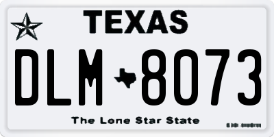 TX license plate DLM8073