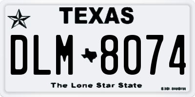 TX license plate DLM8074
