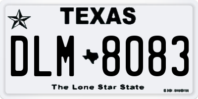 TX license plate DLM8083