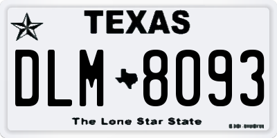 TX license plate DLM8093