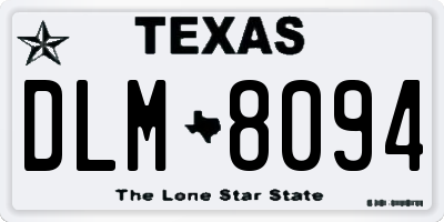 TX license plate DLM8094