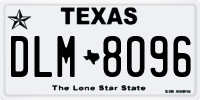 TX license plate DLM8096
