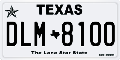 TX license plate DLM8100