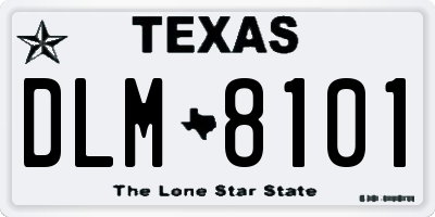 TX license plate DLM8101