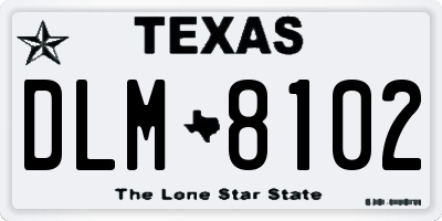TX license plate DLM8102