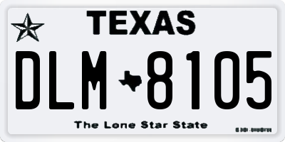 TX license plate DLM8105