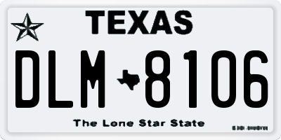 TX license plate DLM8106
