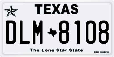 TX license plate DLM8108