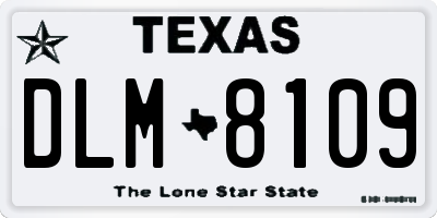 TX license plate DLM8109
