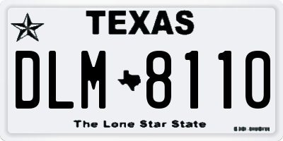 TX license plate DLM8110