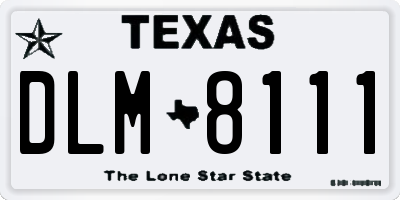 TX license plate DLM8111