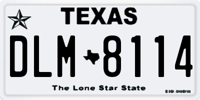 TX license plate DLM8114