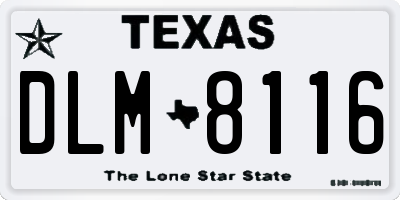 TX license plate DLM8116