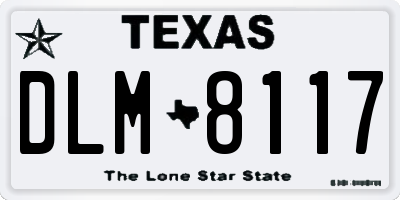 TX license plate DLM8117