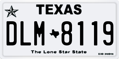 TX license plate DLM8119