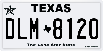 TX license plate DLM8120