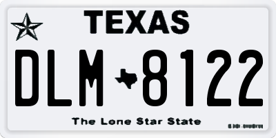 TX license plate DLM8122