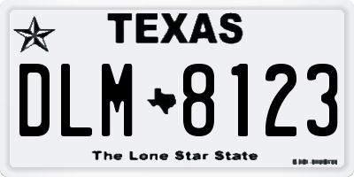 TX license plate DLM8123