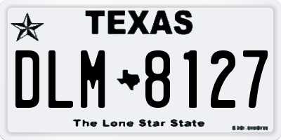 TX license plate DLM8127