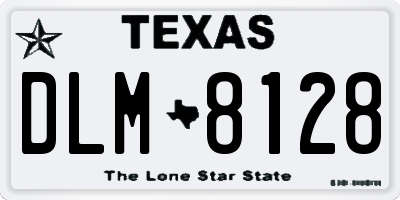 TX license plate DLM8128