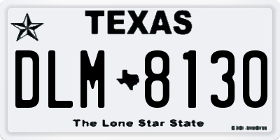 TX license plate DLM8130
